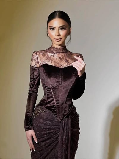 فستان سهره مخمل 