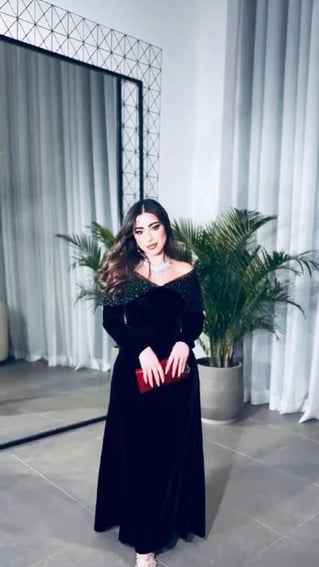 فستان شتوي مخمل
