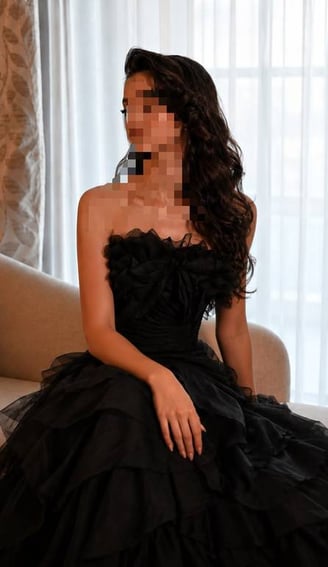 فستان سهره اللون أسود 