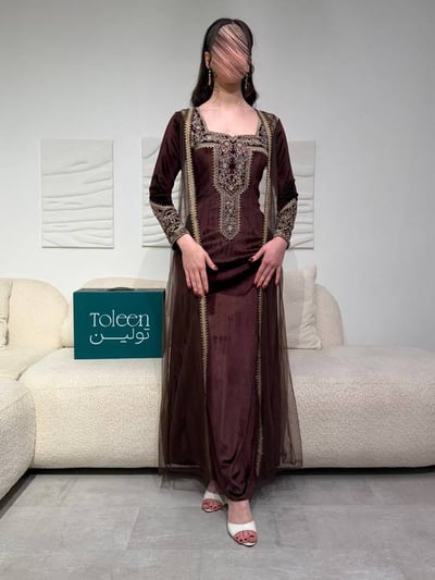 جلابيه عسيريه مخمل قطعتين
