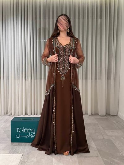 قفطان مغربي قطعتين مطرزه
