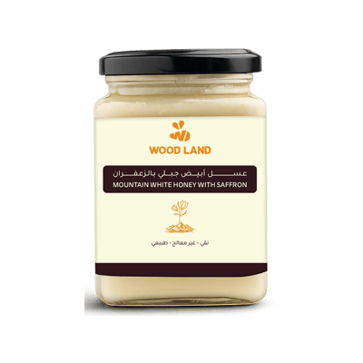 عسل أبيض جبلي بالزعفران