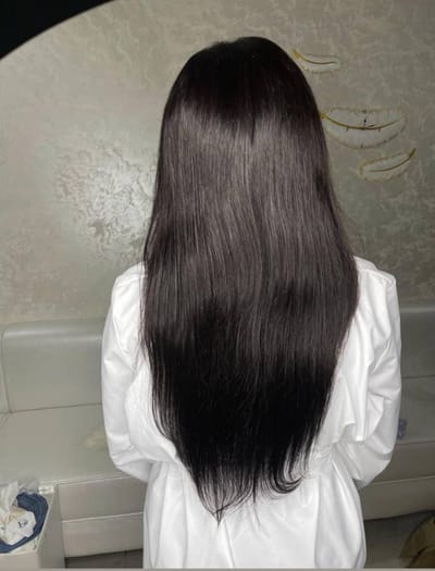 باروكة شعر طبيعي برازيلي  جذور كامله 22 انش  كثافه 180