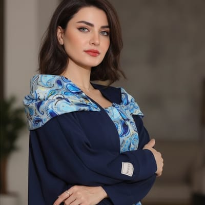 عباية بشت عصرية بجيوب وإسكارف أنيق متعدد الاستخدام