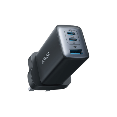 شاحن جداري انكر باور بورت الجيل الثالث 65 واط منفذين Type-C و منفذ USB بتقنية الـGaN II - أسود