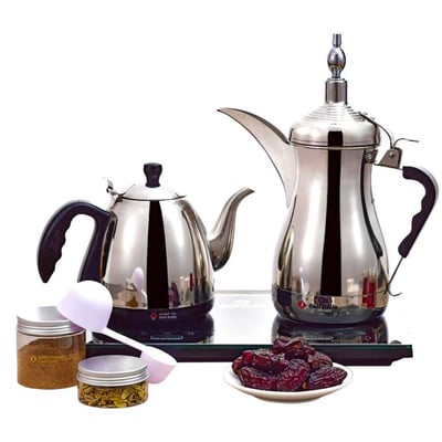 طقم دلة الخليج الكهربائية للقهوة والشاي