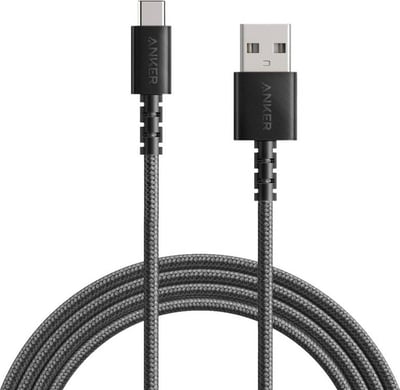 كيبل أنكر تايب سى USB قماش 1متر  أسود