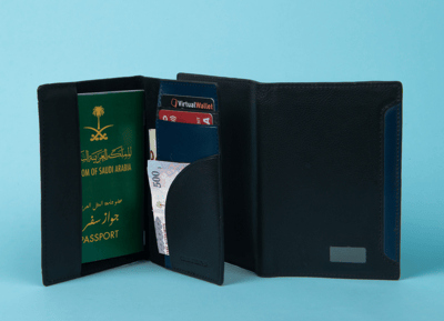 حامل جواز سفر جلد طبيعي ناعم