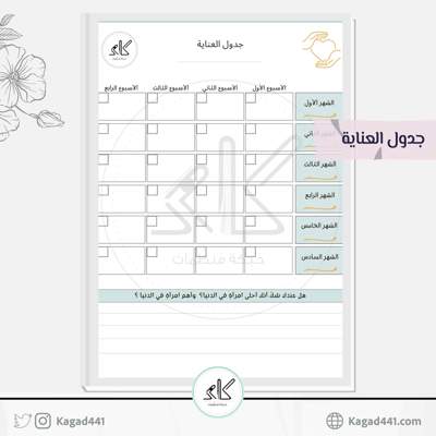 جدول العناية بالبشرة PDF
