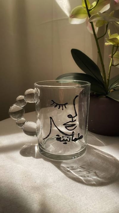 كوب زجاج "طمأنينة"