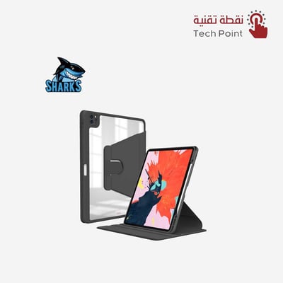حافظة ايباد  الجلدية من شركة شاركس - لون اسود