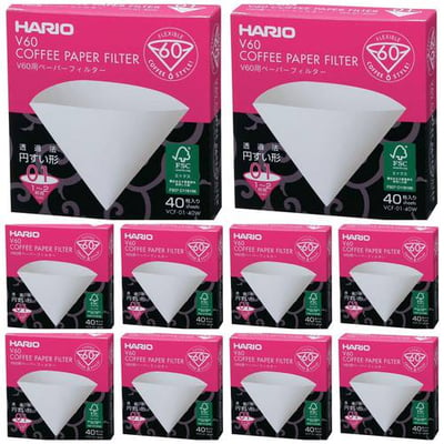 Hario V60 Size 01 Coffee Paper Filters - 10box
