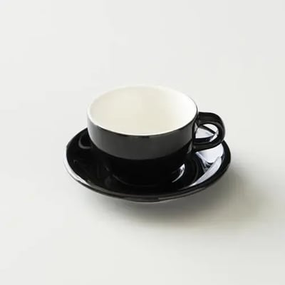 ORIGAMI 6oz Latte Bowl &amp; Saucer BLACK
