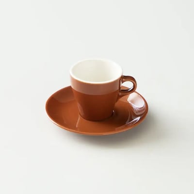 ORIGAMI Espresso Cup &amp; Saucer BROWN