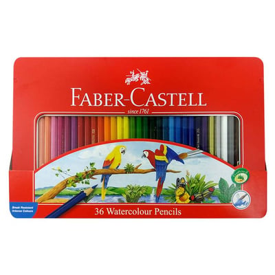 الوان خشبية مائية 36 لون مع فرشاة Faber-Castell 
