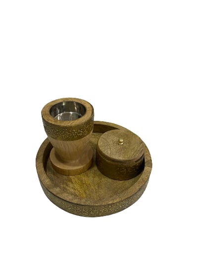طقم مبخره دائري حجم صغير لون ذهبي