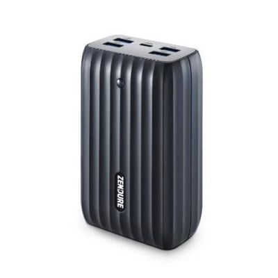 بطارية متنقلة اكس 6 بسعة 20100 ملي أمبير مع  5 منافذ USB من زندور- اللون أسود