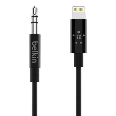 كيبل محول صوت  AUX  للايفون  من شركة BELKIN بطول 0.9 متر