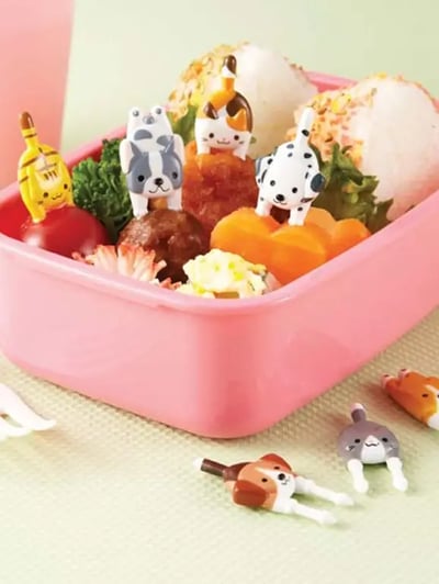 مجموعة أعواد الحيوانات المرحة لتزيين صندوق طعام الطفل- (10 قطع)