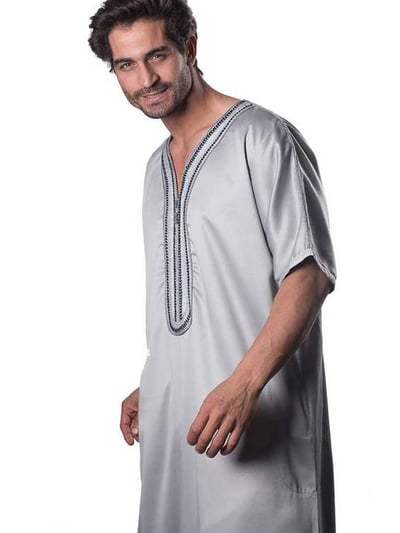 ثوب رجالي نص كم ستان  - مغريي