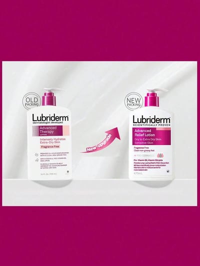 Lubriderm لوشن الجسم المرطب من جونسون، مرطب ومغذي للحصول على بشرة ناعمة وناعمة في فصل الخريف والشتاء