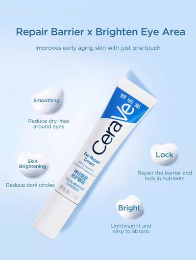 CeraVe كريم عيون مرطب بنياسيناميد لدوائر الظل والخطوط الدقيقة