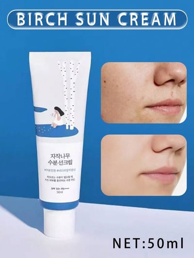 ROUND LAB مرطب واقي من الشمس بعصير البتولا (SPF50+ PA++++) | واقي شمس مرطب لا يترك طبقة بيضاء ، حماية UV قوية ، نوع جوهر مرطب ، صديق للمحيطات 50مل