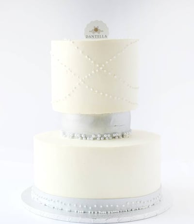  Silver Wedding Cake  
