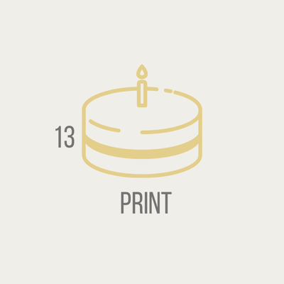  Print thirteen inch single