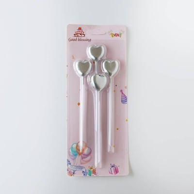 Silver Heart Candles