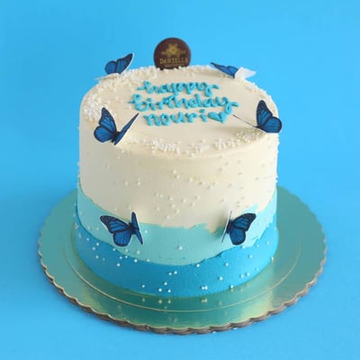  Blue Butterfly Cake 