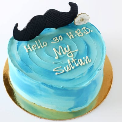 Heart mustache Cake small