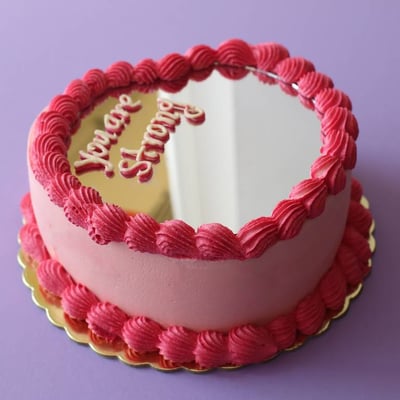   Pink Heart Selfie Cake 