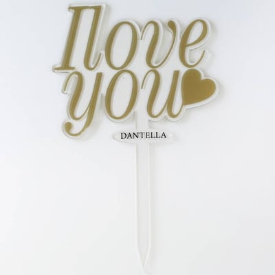 I Love you Cake Topper Style 2