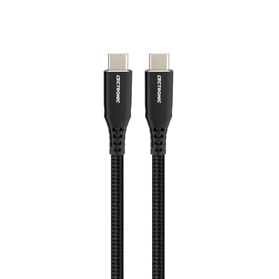 ليكترونك كيبل USB-C to USB-C للشحن السريع للاب توب بتقنيه ال PD 100W 20V/5A فائق السرعة في نقل البانات USB3.0 بسرعة 5 جيجا في الثانية كابل قماشي -نايلون الطول 1.8 متر - اللون : اسود"