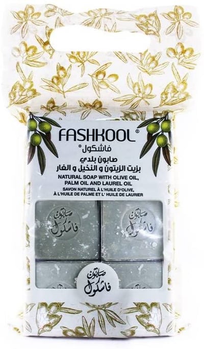 فاشكول قالب صابون بلدي بزيت الزيتون والنخيل والغار 150 غ * 6 حبات