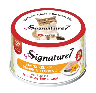 سيجنتشر7 معلبات طعام رطب للقطط ماكريل واليقطين (الأثنين)70 جرام