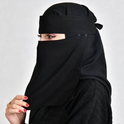 نقاب قصير بمطاطين