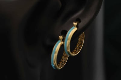 حلق ذهب صافي إيطالي عيار 18 الوزن 3.1
