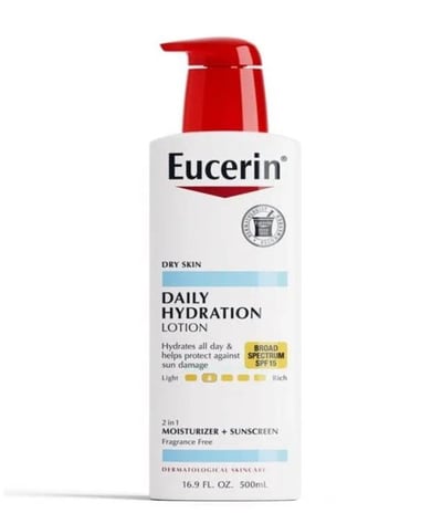 Eucerin 2-in-1 Daily Moisturizing Lotion with SPF 15 for Dry Skin - 500ml
