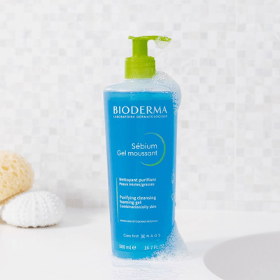 Bioderma Sebium Foaming Cleansing and Purifying Gel for Oily and Combination Skin - 500 ml.