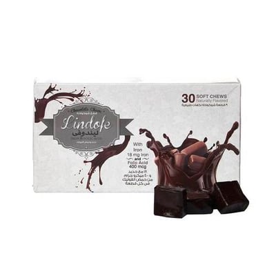 ليندوفي شوكولاتة مدعمة بالحديد -30 قطعة lindofe