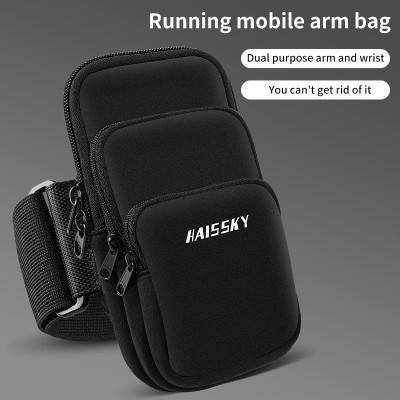 HAISSKY-حقائب هاتف للركض مع سحاب ، حقيبة شريط ذراع لهاتف آيفون 15 ، 14 ، 13 ، 12 Pro Max ، 15 Plus ، على حقيبة يد لهاتف سامسونج S23Ultra