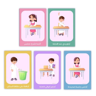 بطاقات القوانين الصفية A4