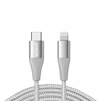 كيبل شحن باور لاين قماش USB-C الى Lightning يدعم الشحن السريع بطول 1.8متر من انكر 