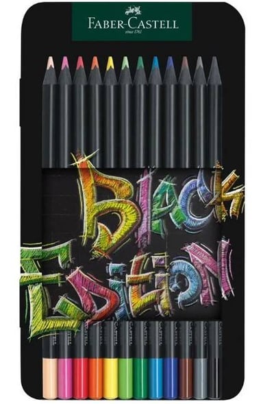 أقلام تلوين خشبية 12 لون Black Edition 