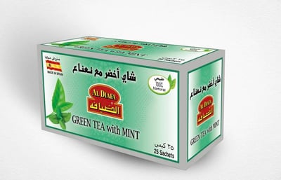 شاي الضيافة اخضر بالنعناع ظروف مغلفة 25 كيس