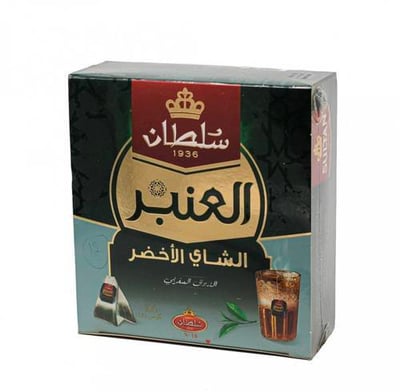 شاي سلطان اخضر عنبر ظروف  100 كيس