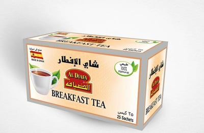 شاي الضيافة الافطار ظروف مغلفة 25 كيس