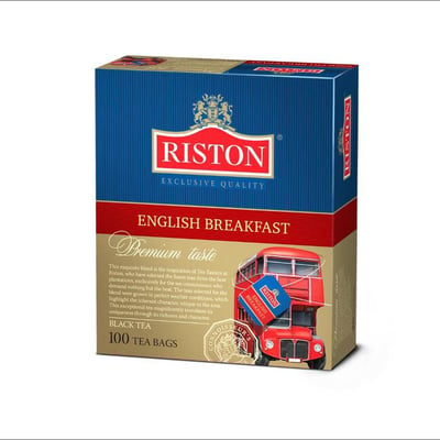 شاي ريستون اسود إفطار إنجليزي ممتاز ظروف 100 كيس